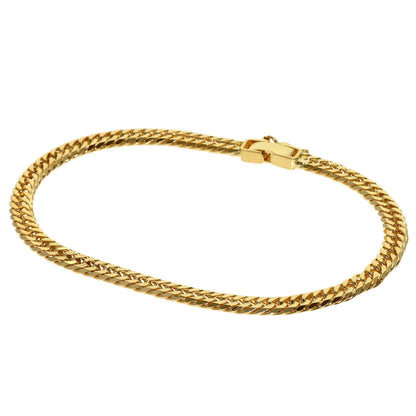 Curb chain Kihei W6 side Bracelet K18 Yellow Gold 10g　Ladies