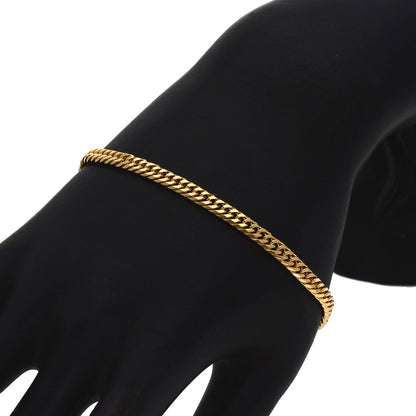 Curb chain Kihei W6 side Bracelet K18 Yellow Gold 10g　Ladies