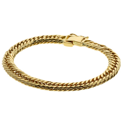 Curb chain, triple 10-sided. Bracelet K18 Yellow Gold 18.4g　Ladies