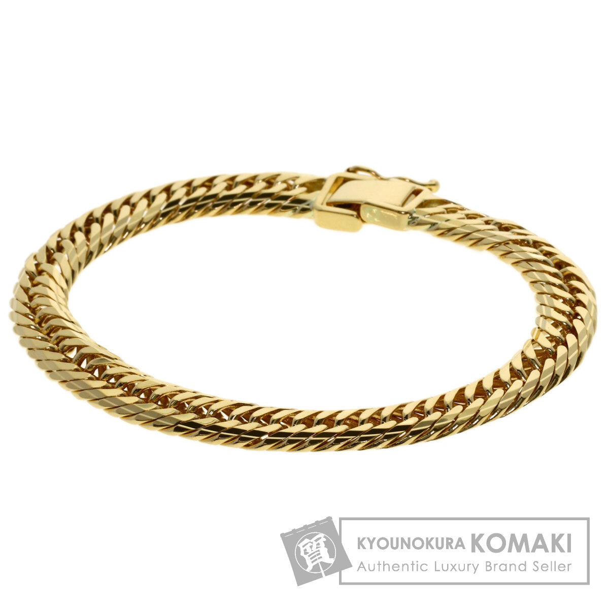Curb chain, triple 10-sided. Bracelet K18 Yellow Gold 18.4g　Ladies