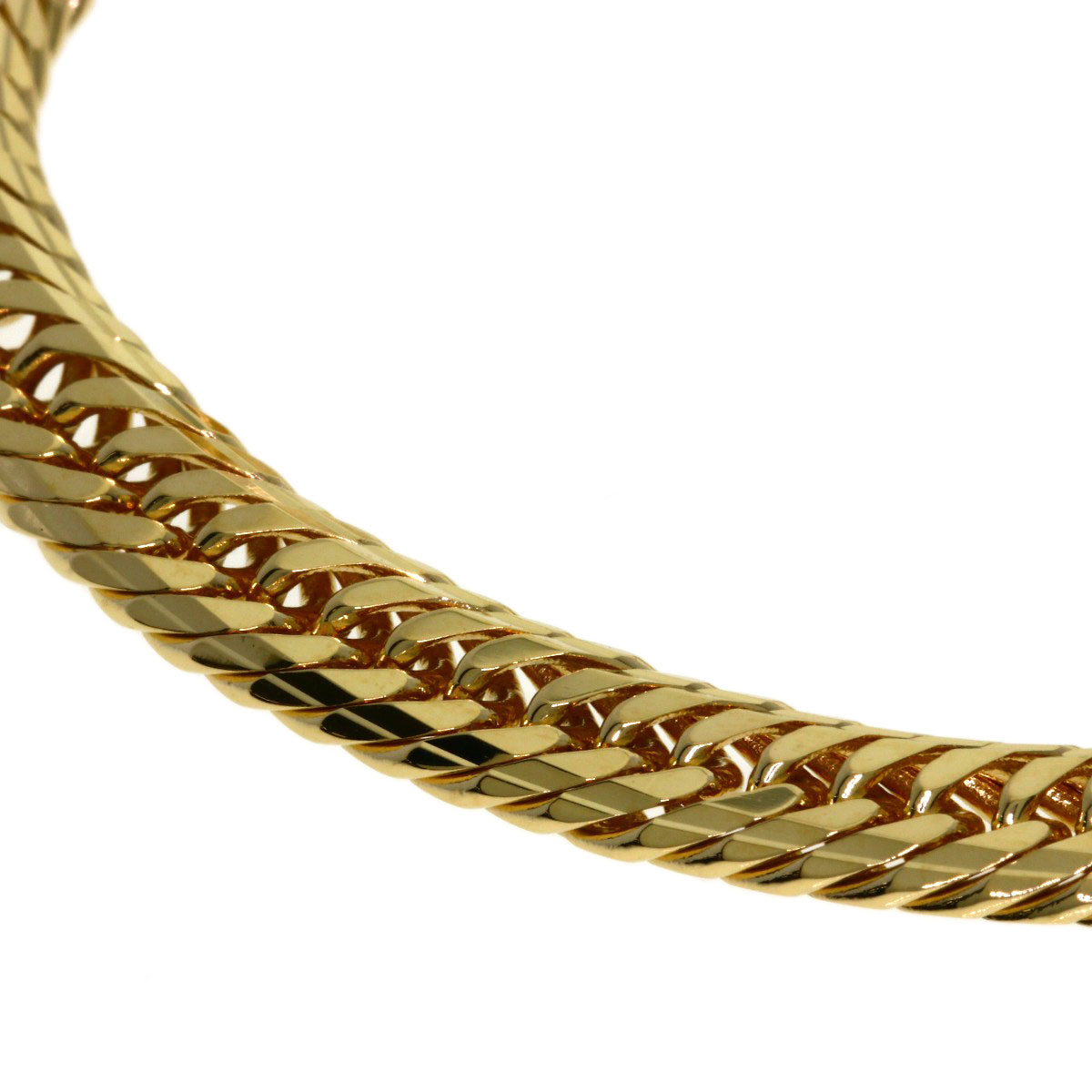 Curb chain, triple 10-sided. Bracelet K18 Yellow Gold 18.4g　Ladies