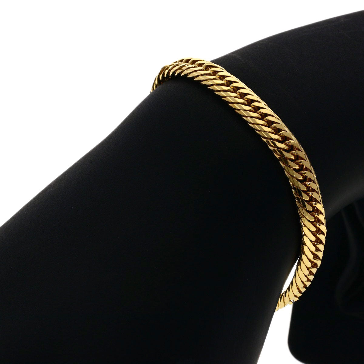 Curb chain, triple 10-sided. Bracelet K18 Yellow Gold 18.4g　Ladies