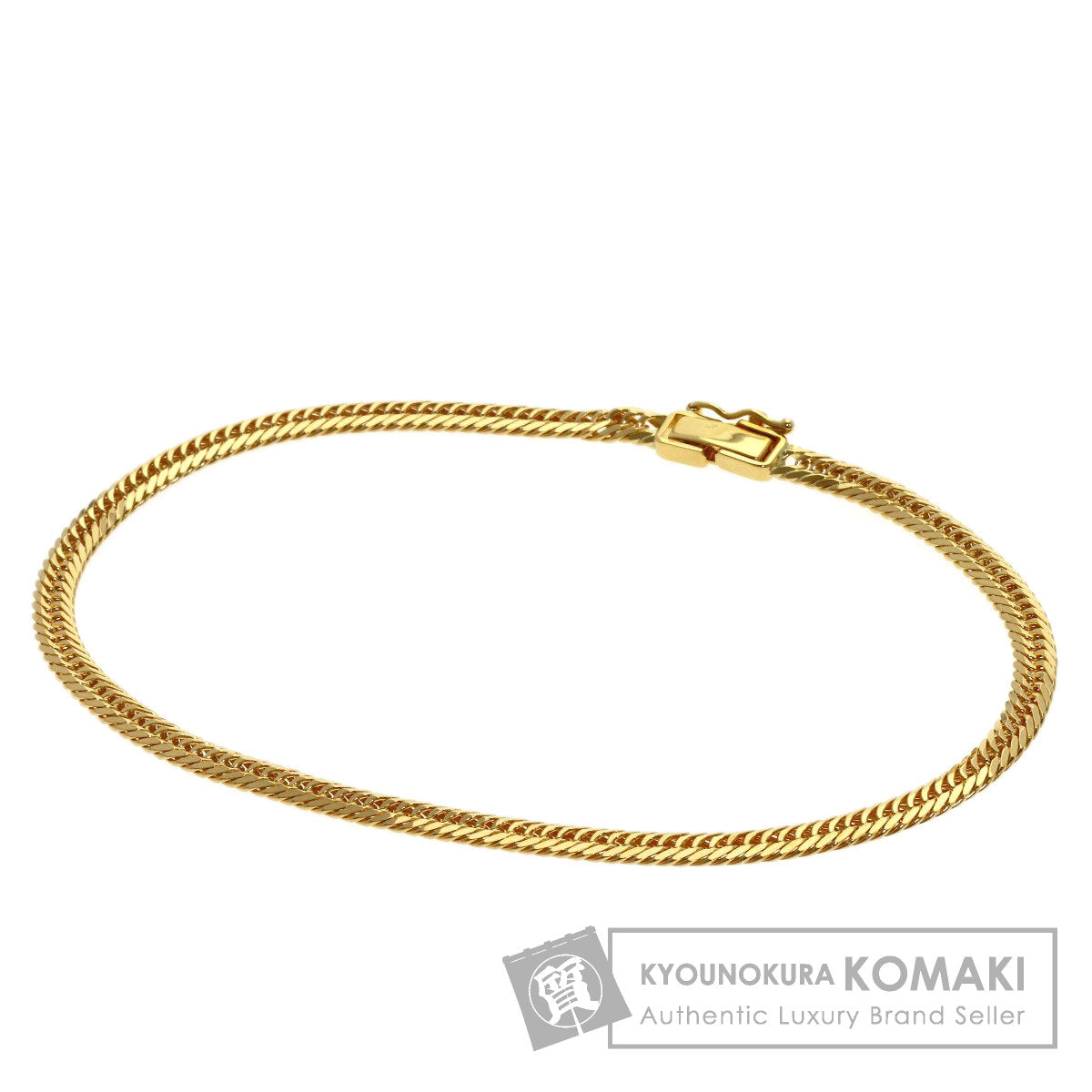 Curb chain, triple 8-sided. Bracelet K18 Yellow Gold 10.2g　mens