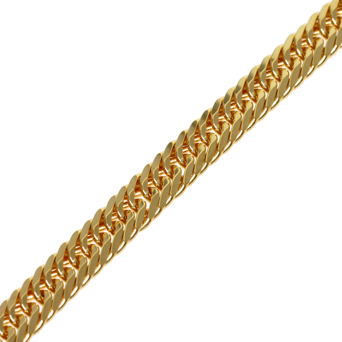 Curb chain, triple 8-sided. Bracelet K18 Yellow Gold 10.2g　mens