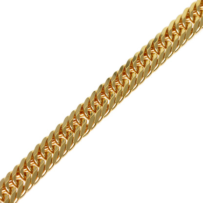 Curb chain, triple 8-sided. Bracelet K18 Yellow Gold 10.2g　mens