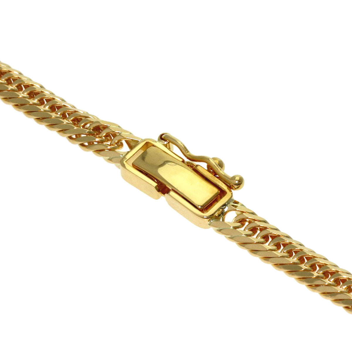 Curb chain, triple 8-sided. Bracelet K18 Yellow Gold 10.2g　mens