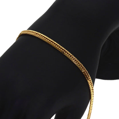 Curb chain, triple 8-sided. Bracelet K18 Yellow Gold 10.2g　mens