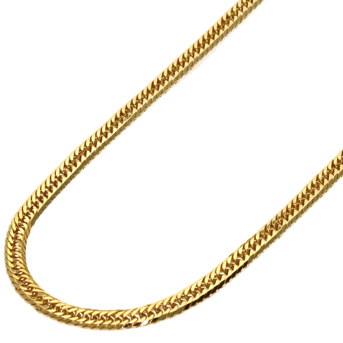 Curb chain, triple 8-sided. Necklace K18 Yellow Gold 10.2g　Ladies