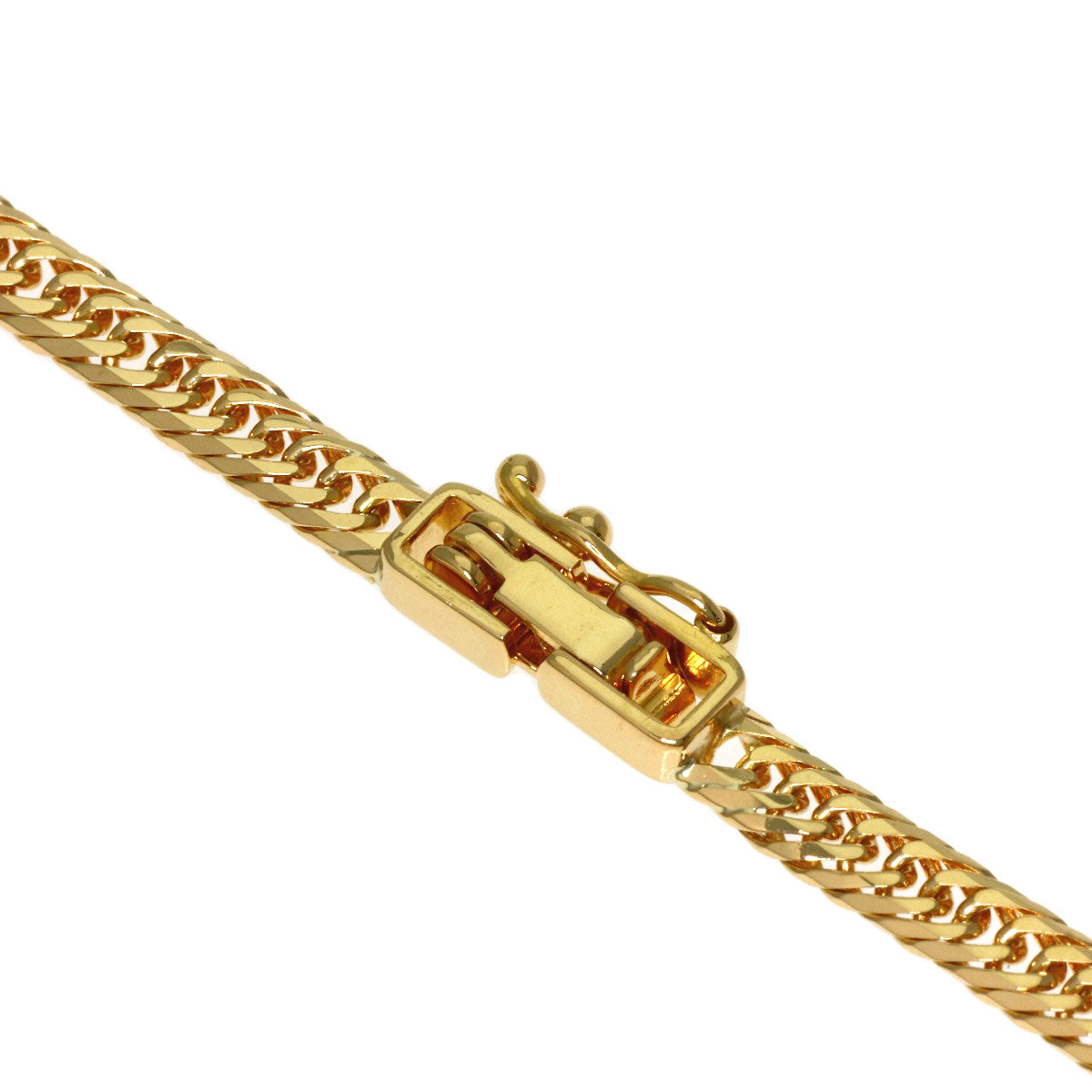 Curb chain, triple 8-sided. Necklace K18 Yellow Gold 10.2g　Ladies