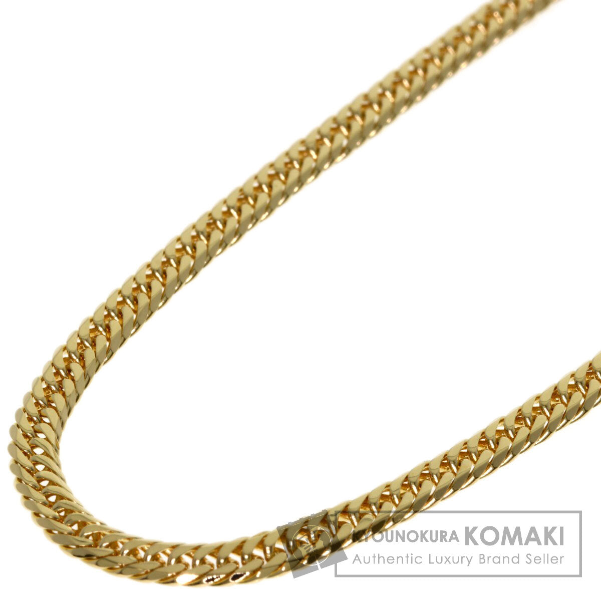 Curb chain Kihei W6 side Necklace K18 Yellow Gold 10g　mens