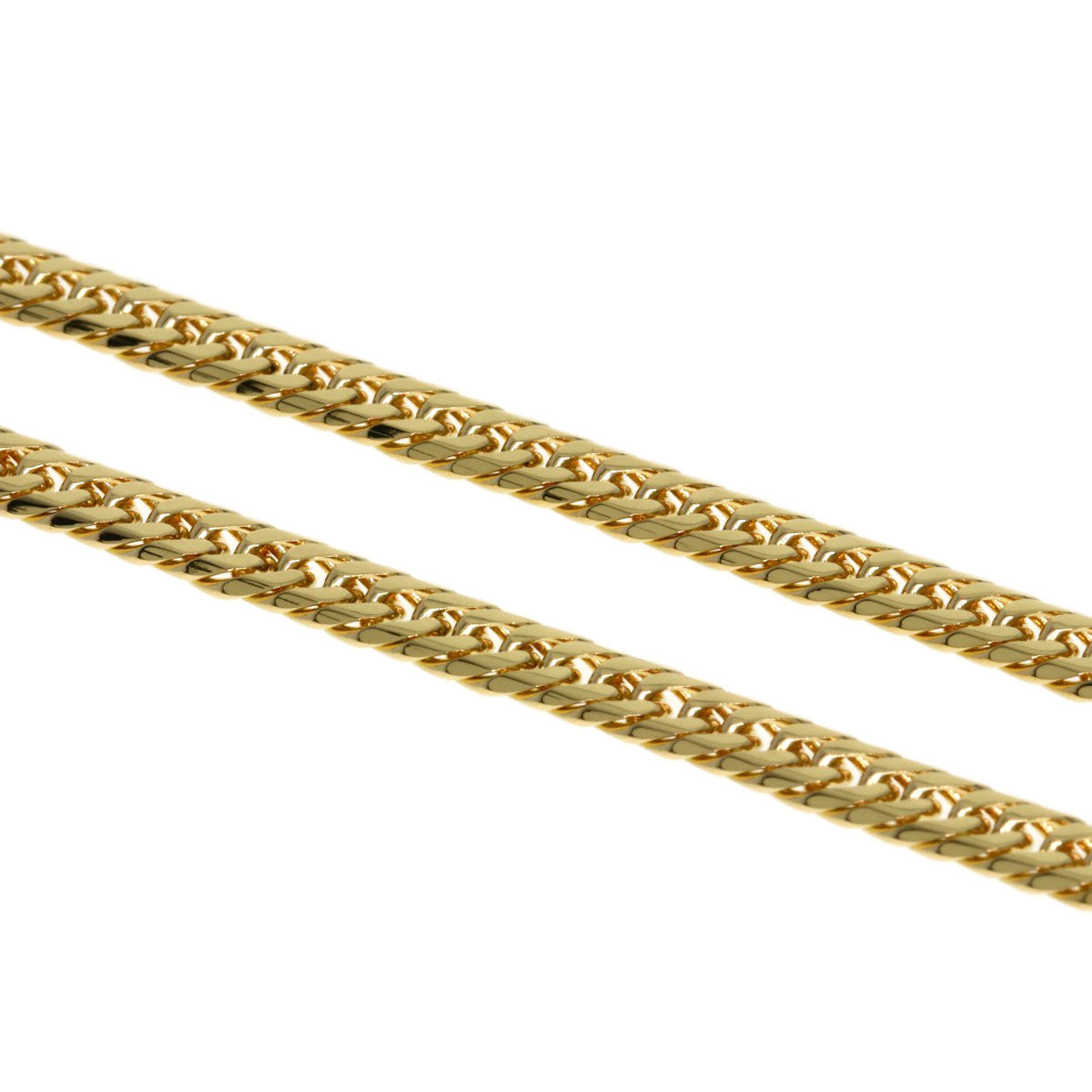 Curb chain Kihei W6 side Necklace K18 Yellow Gold 10g　mens