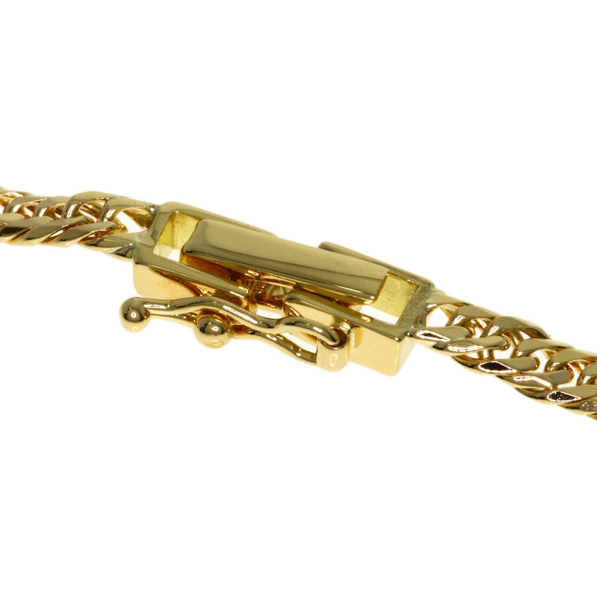 Curb chain Kihei W6 side Necklace K18 Yellow Gold 10g　mens