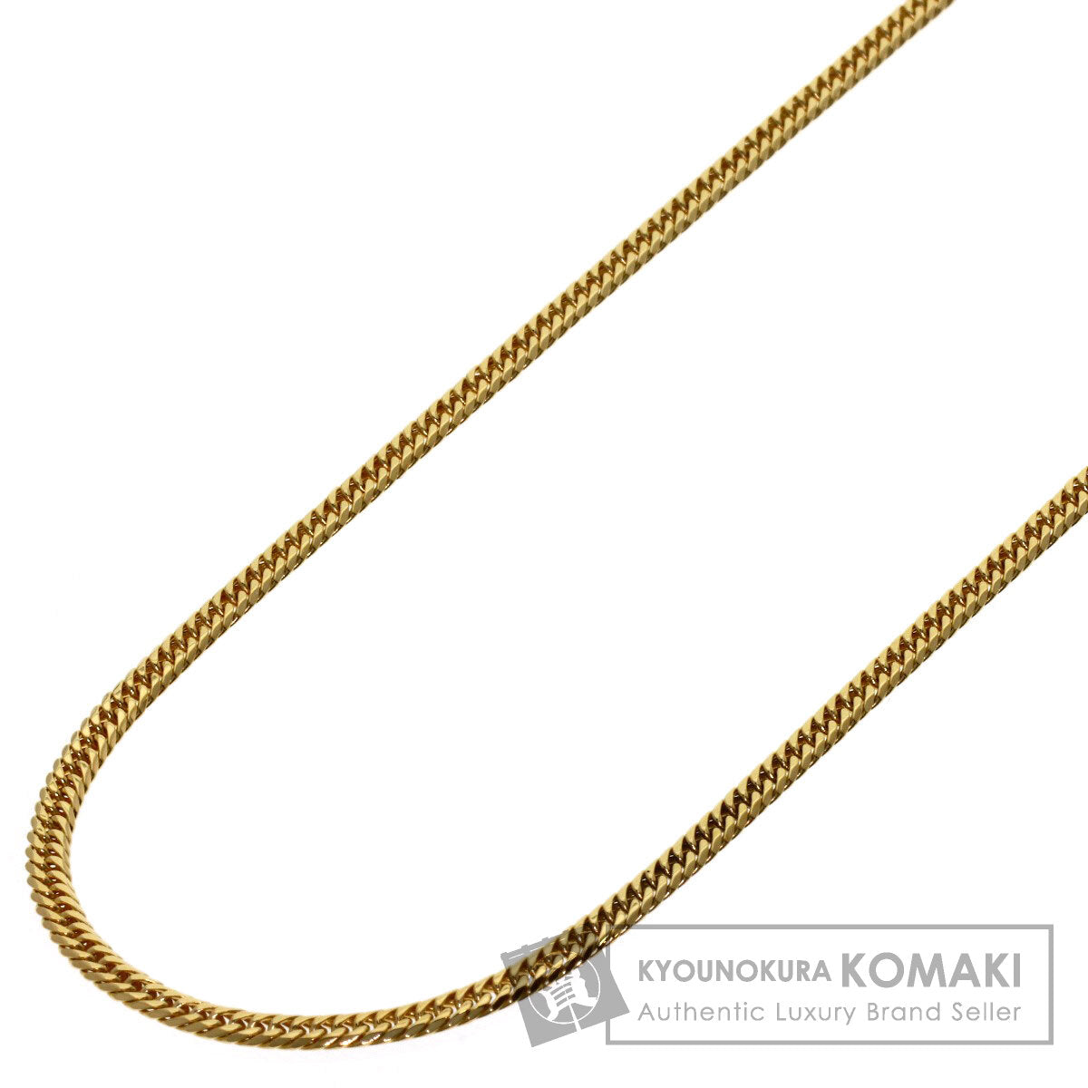 Curb chain Kihei W6 side Necklace K18 Yellow Gold 10.2g　Ladies