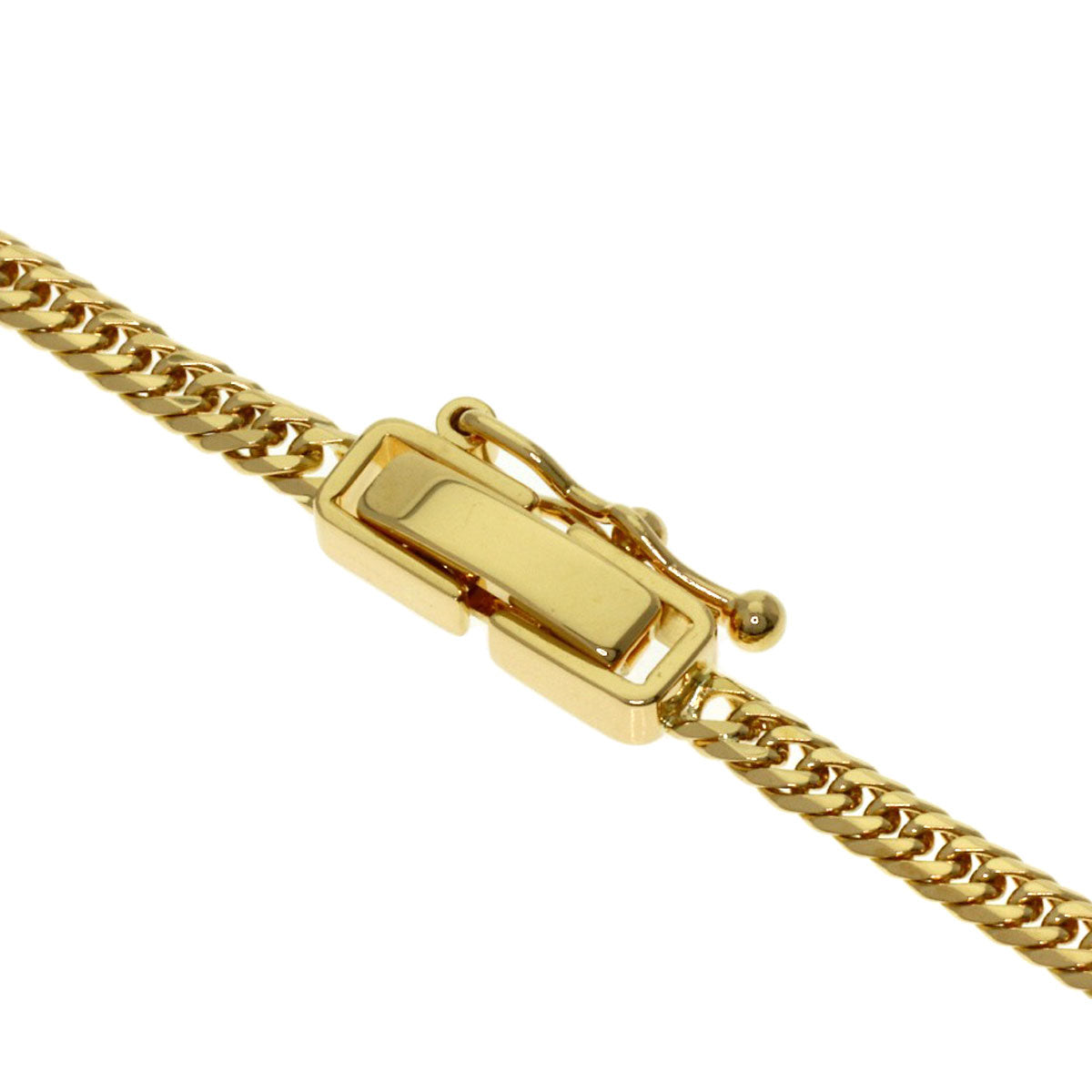 Curb chain Kihei W6 side Necklace K18 Yellow Gold 10.2g　Ladies
