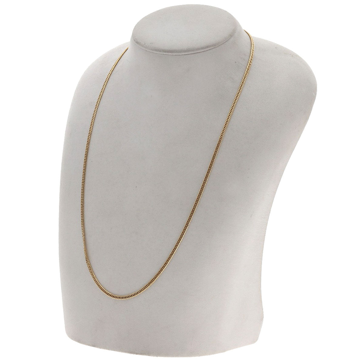 Curb chain Kihei W6 side Necklace K18 Yellow Gold 10.2g　Ladies