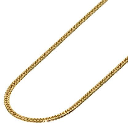 Curb chain Kihei W6 side Necklace K18 Yellow Gold 10.2g　Ladies