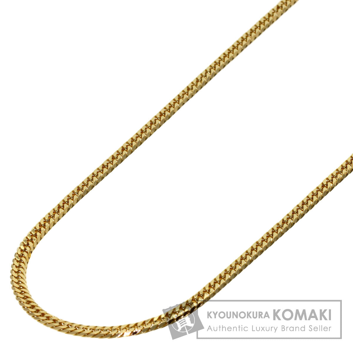 Curb chain Kihei W6 side Necklace K18 Yellow Gold 10.2g　Ladies