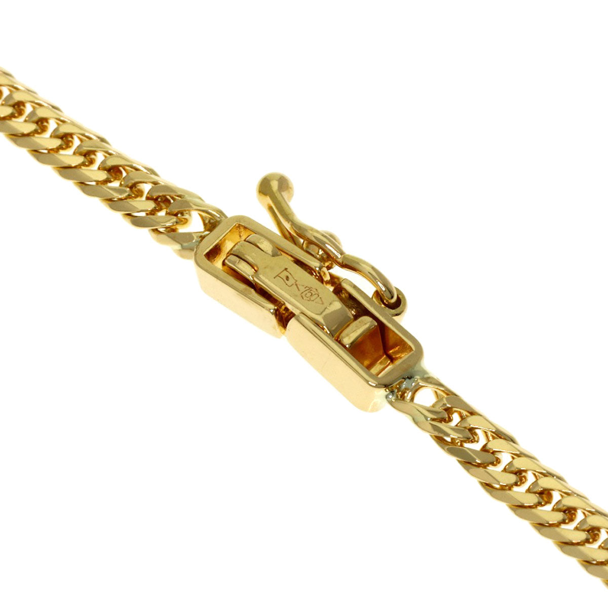 Curb chain Kihei W6 side Necklace K18 Yellow Gold 10.2g　Ladies