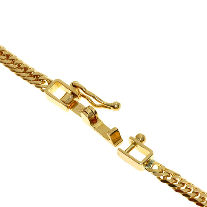 Curb chain Kihei W6 side Necklace K18 Yellow Gold 10.2g　Ladies