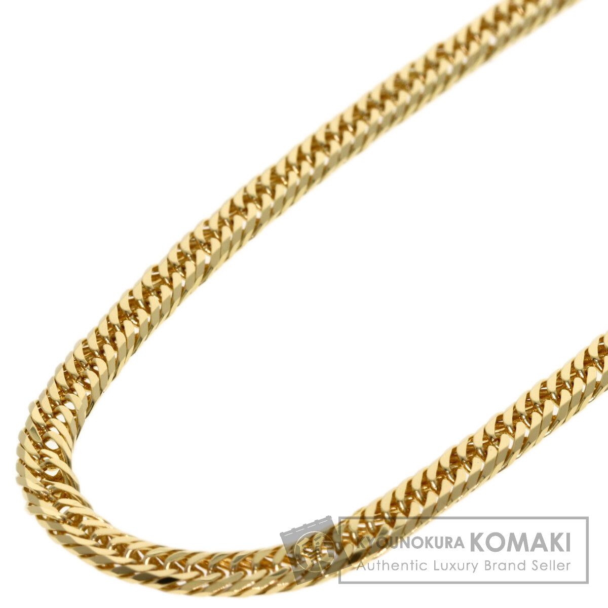 Curb chain, triple 8-sided. Necklace K18 Yellow Gold 10.3g　mens