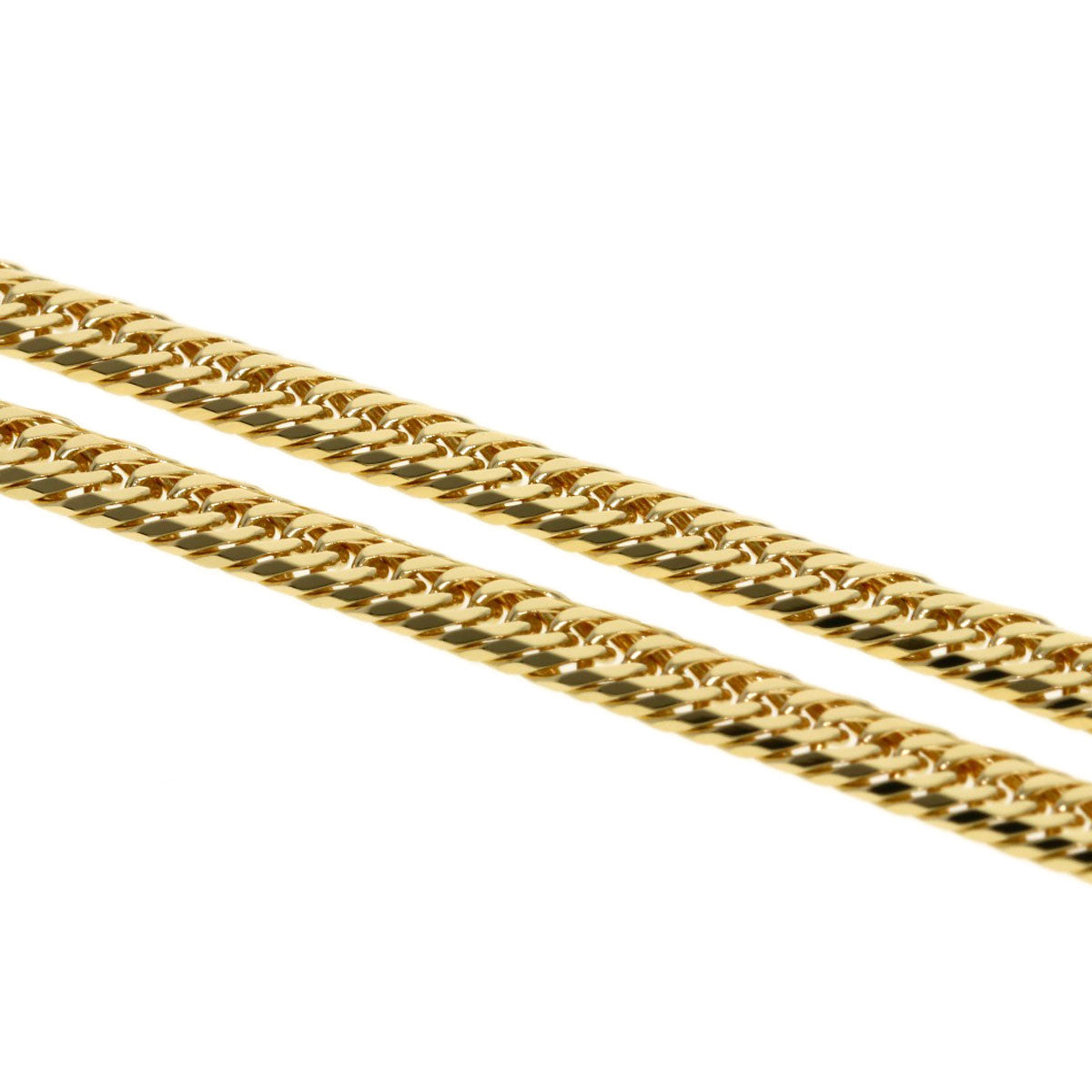 Curb chain, triple 8-sided. Necklace K18 Yellow Gold 10.3g　mens