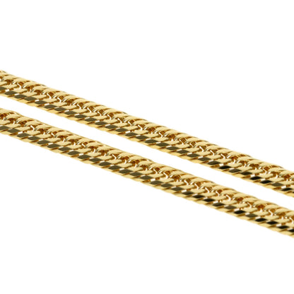 Curb chain, triple 8-sided. Necklace K18 Yellow Gold 10.3g　mens