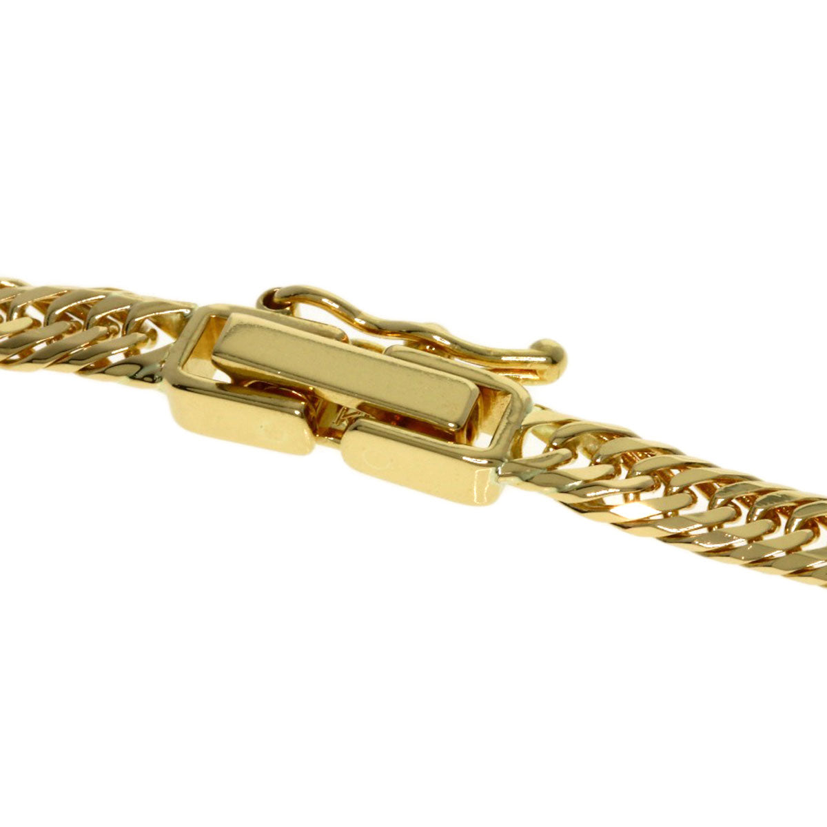 Curb chain, triple 8-sided. Necklace K18 Yellow Gold 10.3g　mens