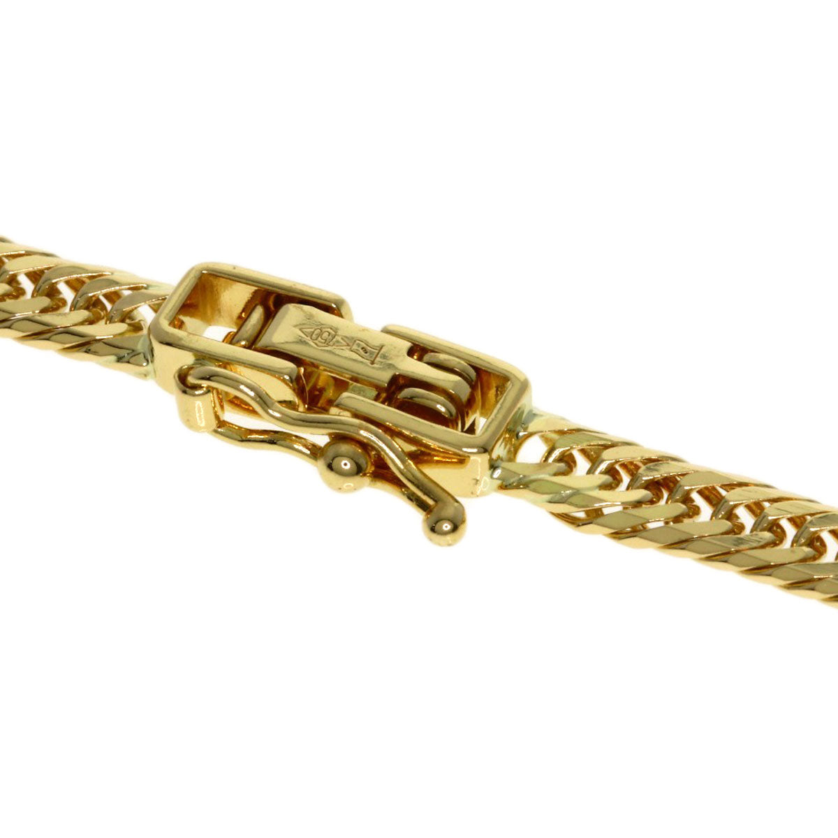 Curb chain, triple 8-sided. Necklace K18 Yellow Gold 10.3g　mens