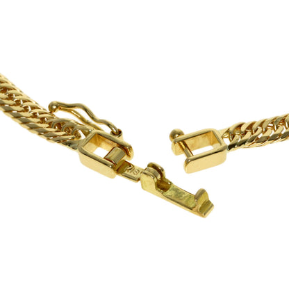 Curb chain, triple 8-sided. Necklace K18 Yellow Gold 10.3g　mens