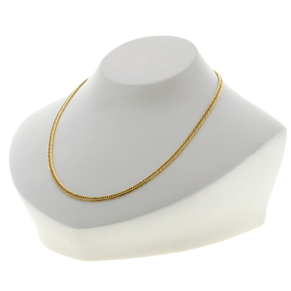 Curb chain, triple 8-sided. Necklace K18 Yellow Gold 10.3g　mens