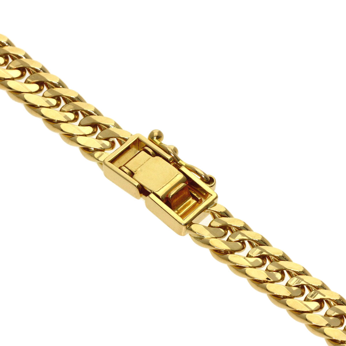 Curb chain, multi-faceted cut. Necklace K18 Yellow Gold 51.2g　mens