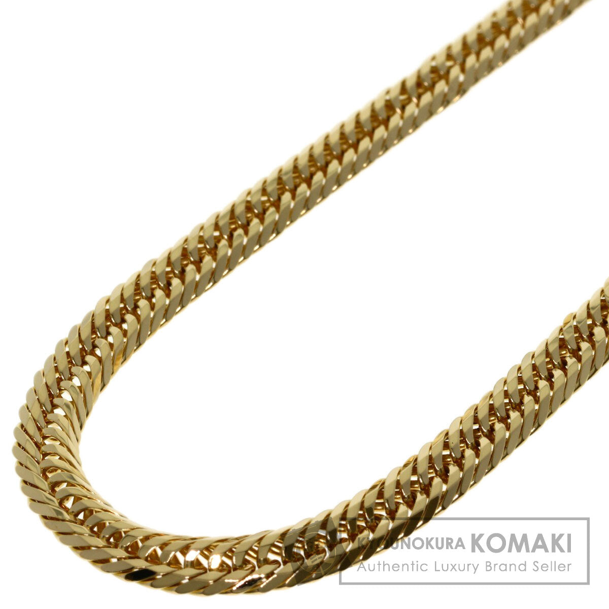 Curb chain Kihei triple 12 sides Necklace K18 Yellow Gold 30.2g　mens