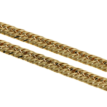 Curb chain Kihei triple 12 sides Necklace K18 Yellow Gold 30.2g　mens