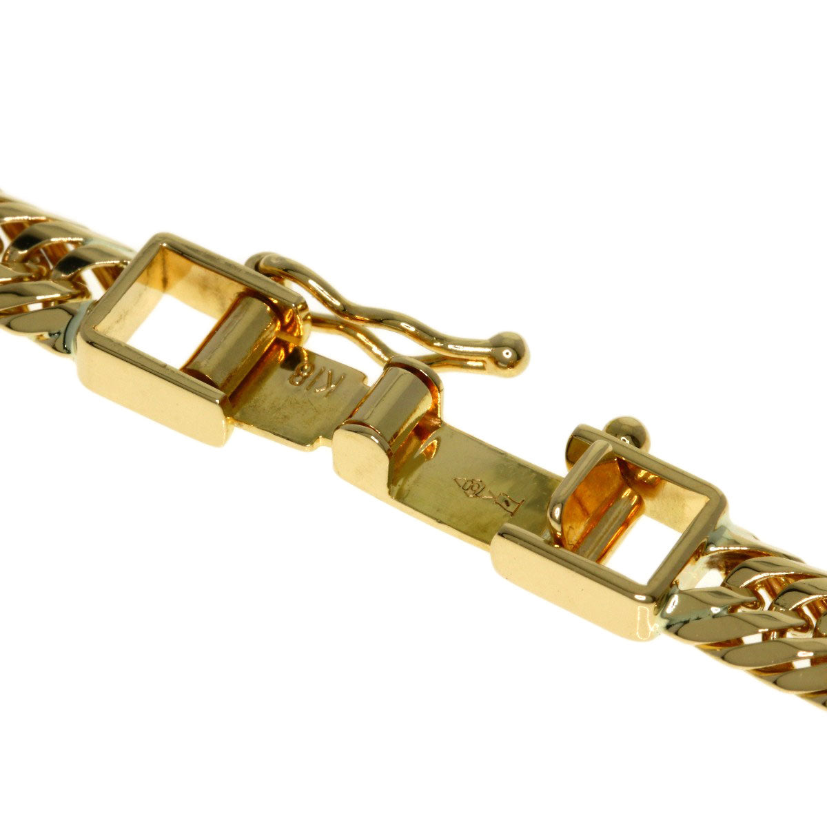 Curb chain Kihei triple 12 sides Necklace K18 Yellow Gold 30.2g　mens