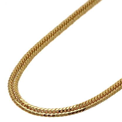 Curb chain, triple 8-sided. Necklace K18 Yellow Gold 28.2g　mens