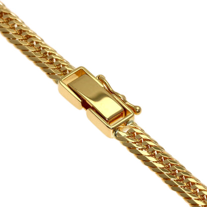 Curb chain, triple 8-sided. Necklace K18 Yellow Gold 28.2g　mens