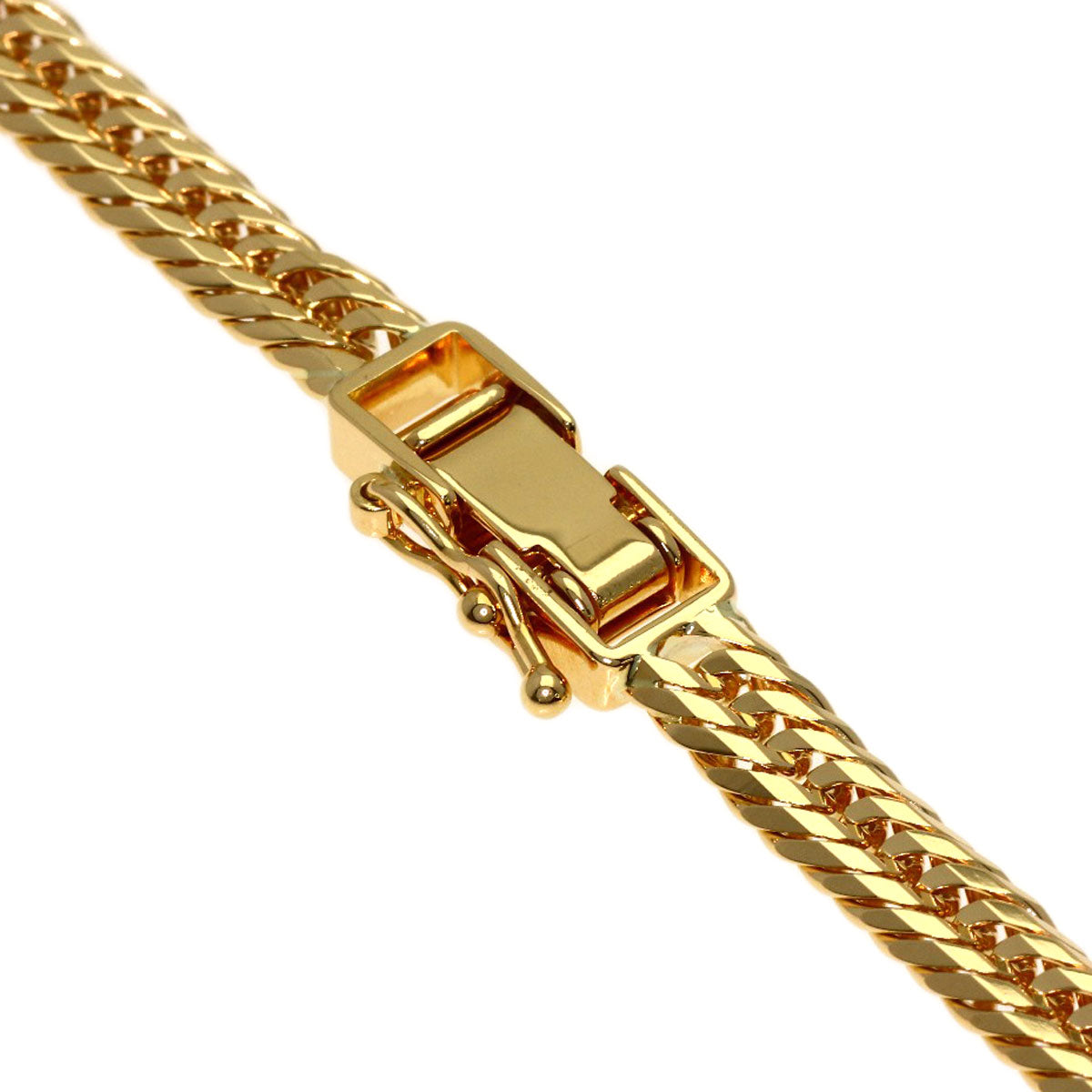Curb chain, triple 8-sided. Necklace K18 Yellow Gold 28.2g　mens