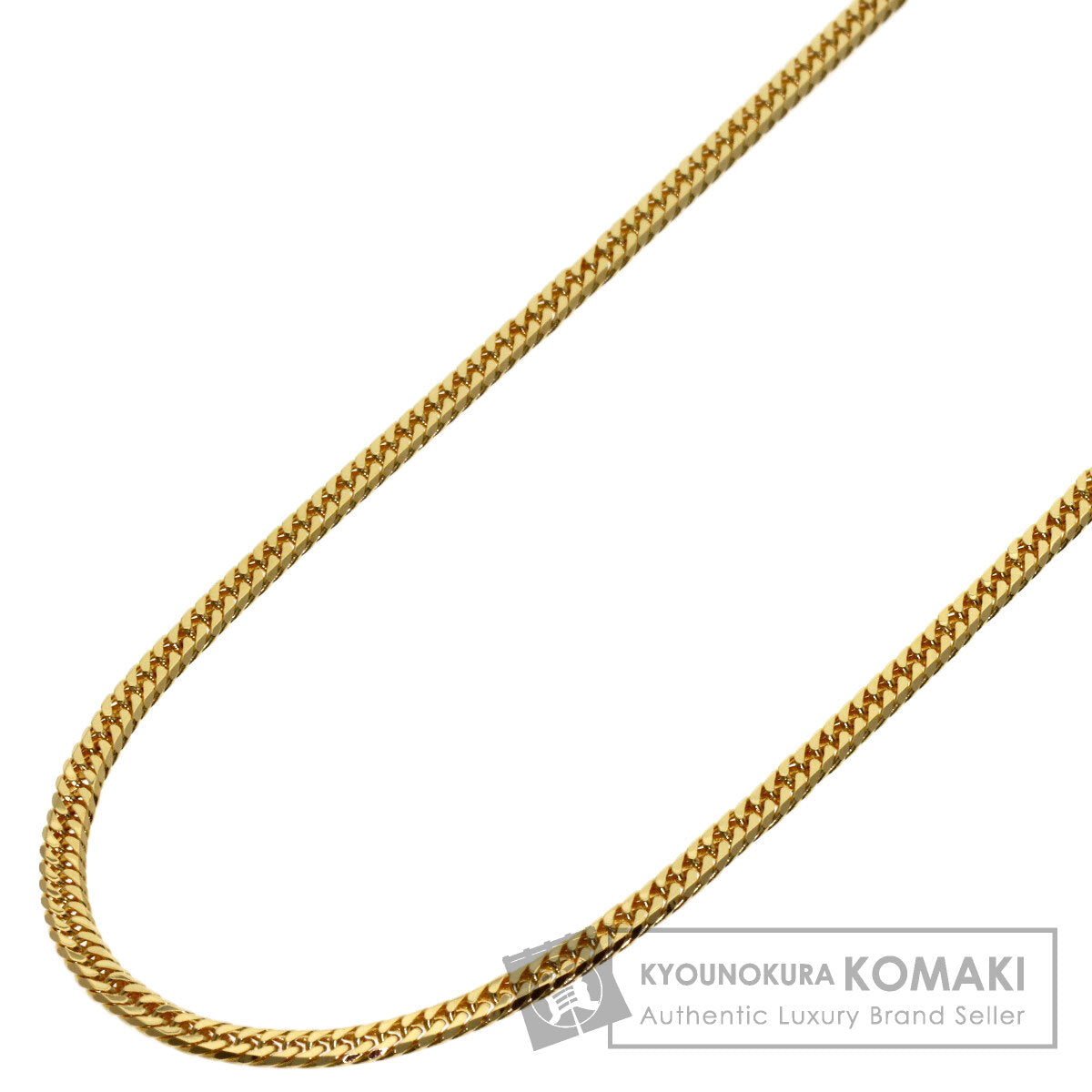 Curb chain Kihei W6 side Necklace K18 Yellow Gold 13g　Ladies