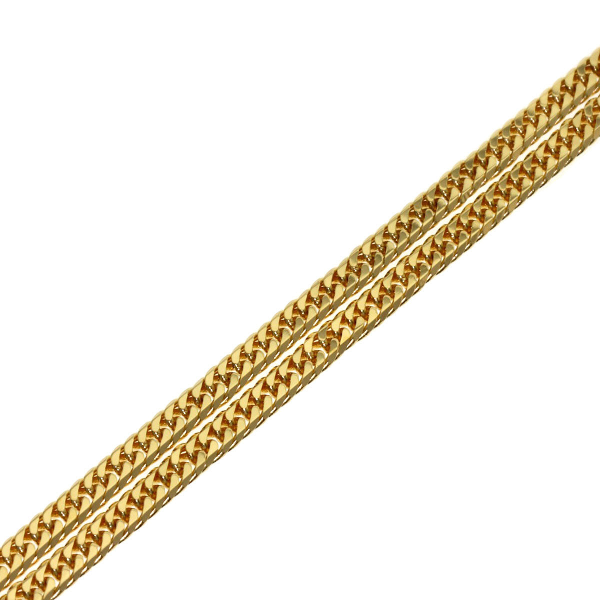 Curb chain Kihei W6 side Necklace K18 Yellow Gold 13g　Ladies