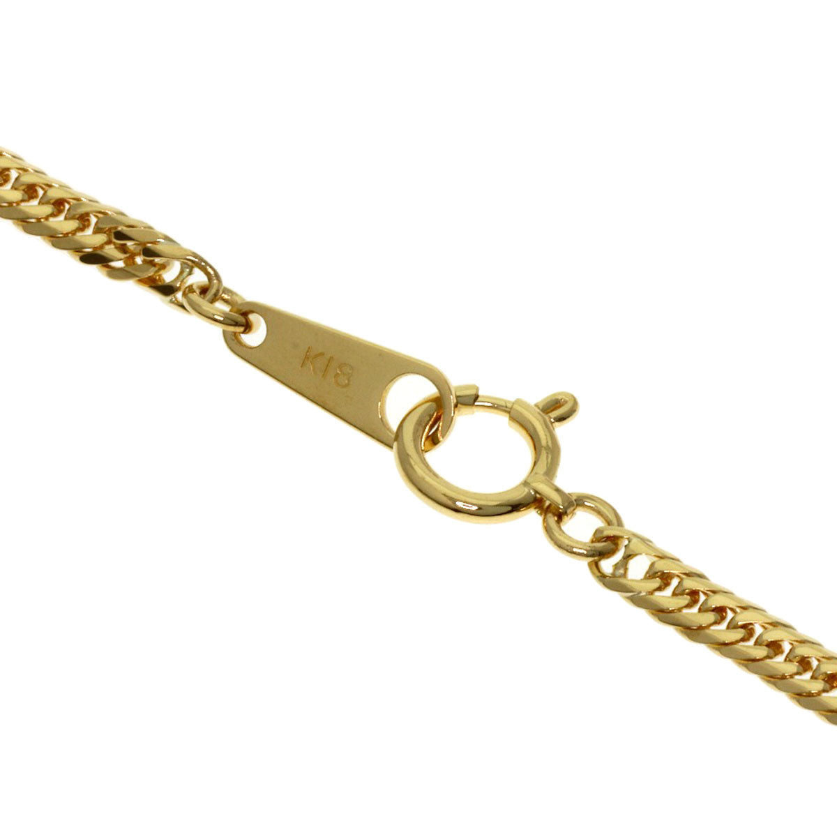 Curb chain Kihei W6 side Necklace K18 Yellow Gold 13g　Ladies