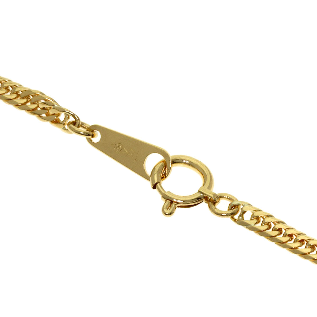 Curb chain Kihei W6 side Necklace K18 Yellow Gold 13g　Ladies