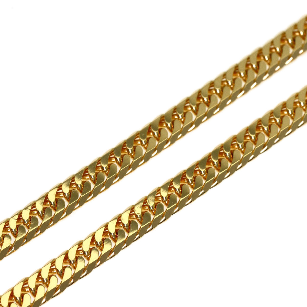 Curb chain Kihei W6 side Necklace K18 Yellow Gold 30g　mens