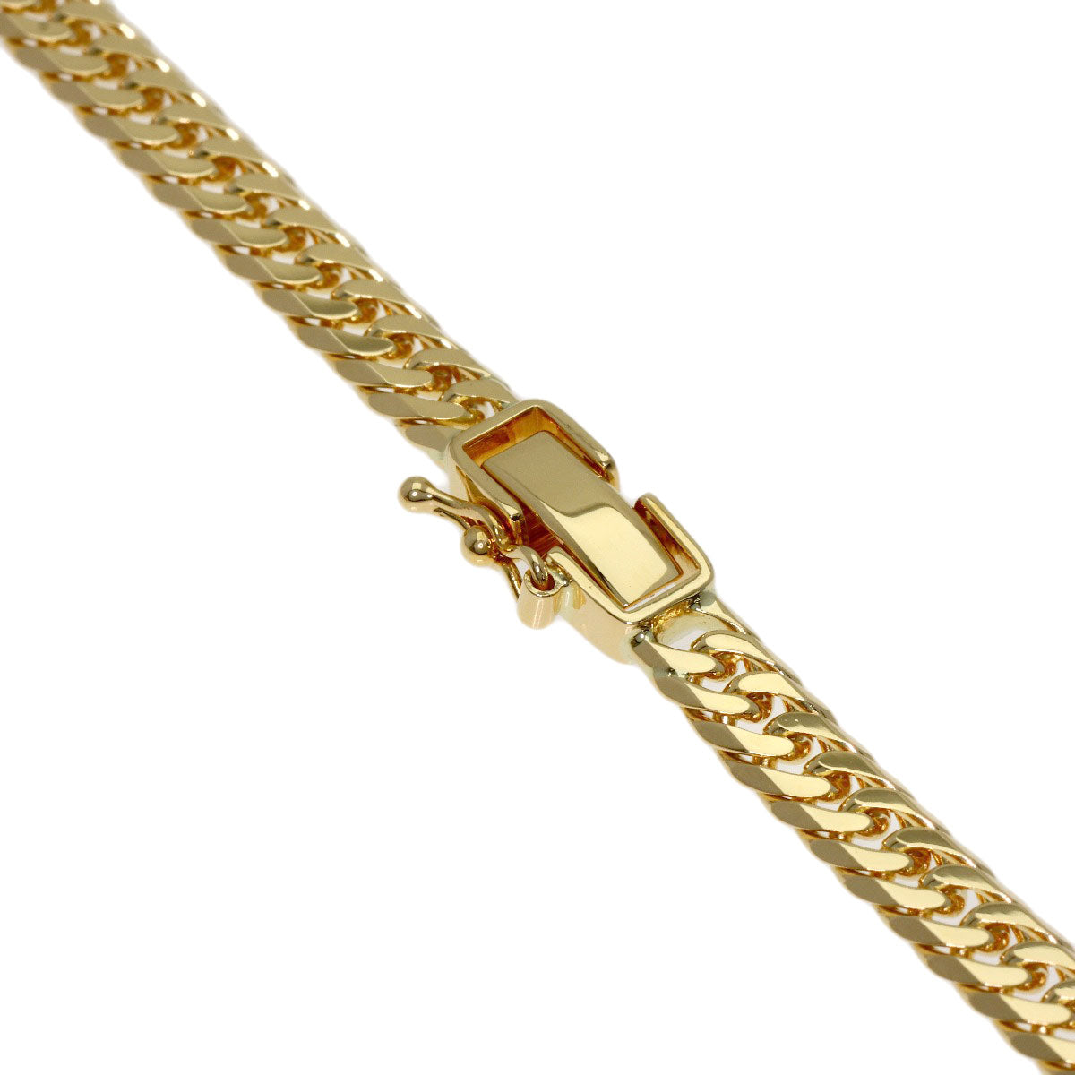 Curb chain Kihei W6 side Necklace K18 Yellow Gold 30g　mens