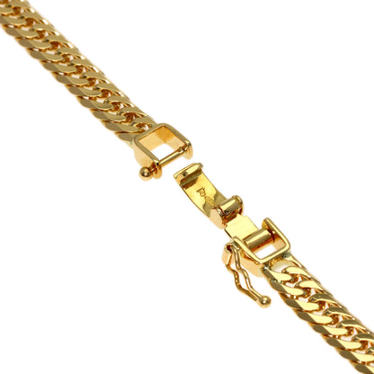 Curb chain Kihei W6 side Necklace K18 Yellow Gold 30g　mens