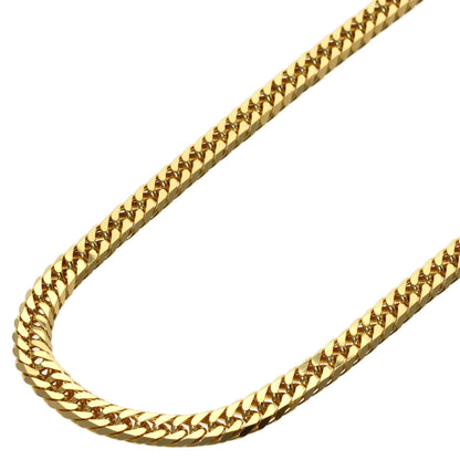 Curb chain Kihei W6 side Necklace K18 Yellow Gold 30.2g　mens