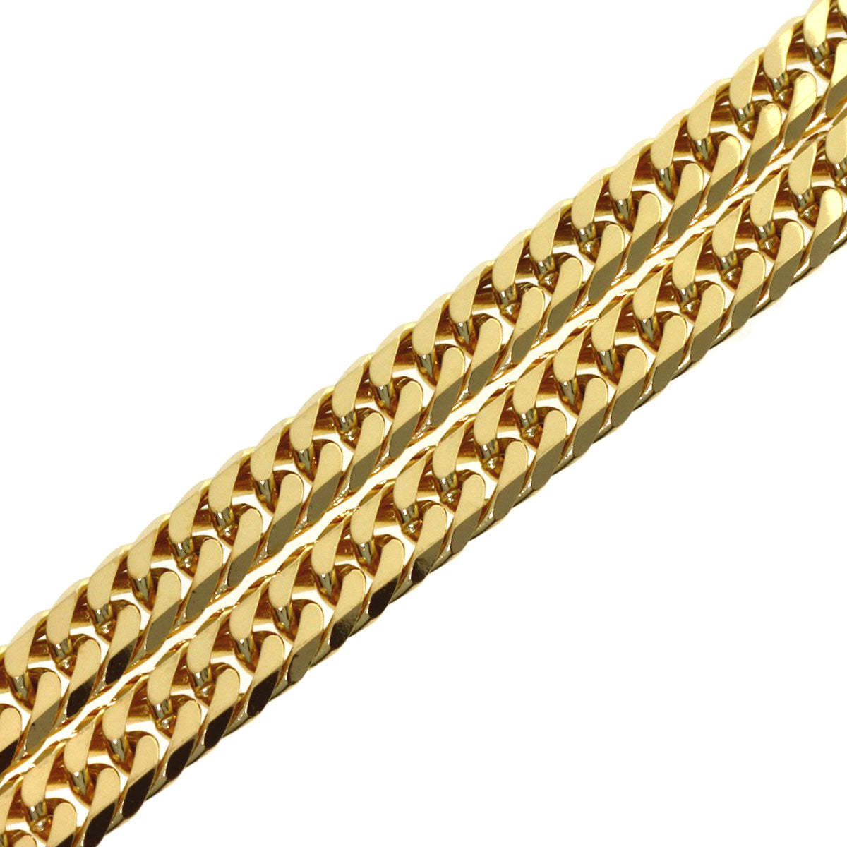 Curb chain Kihei W6 side Necklace K18 Yellow Gold 30.2g　mens