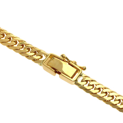 Curb chain Kihei W6 side Necklace K18 Yellow Gold 30.2g　mens