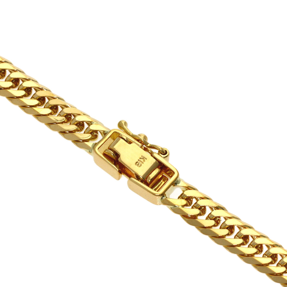 Curb chain Kihei W6 side Necklace K18 Yellow Gold 30.2g　mens