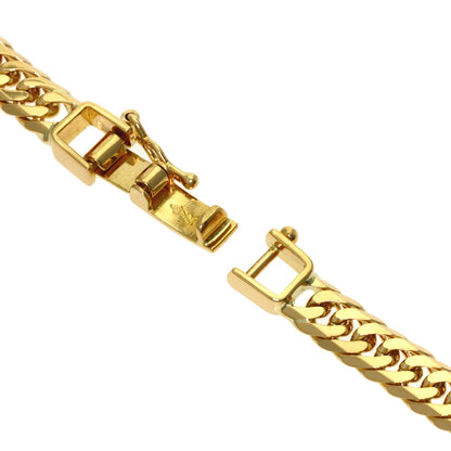 Curb chain Kihei W6 side Necklace K18 Yellow Gold 30.2g　mens