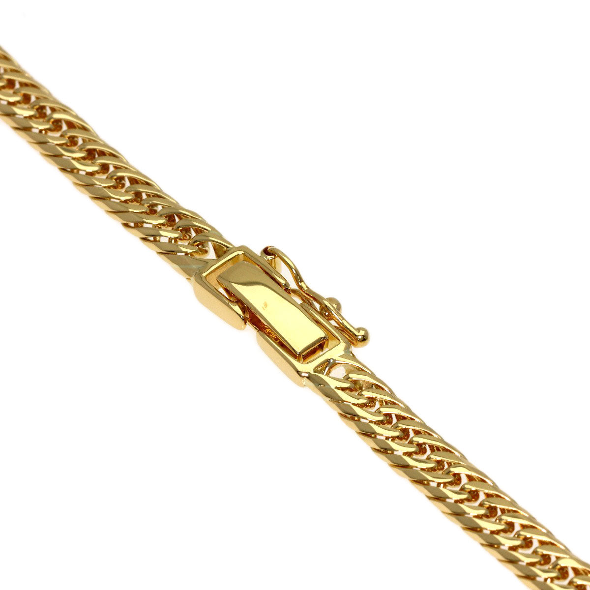 Curb chain, triple 8-sided. Necklace K18 Yellow Gold 19.8g　Ladies
